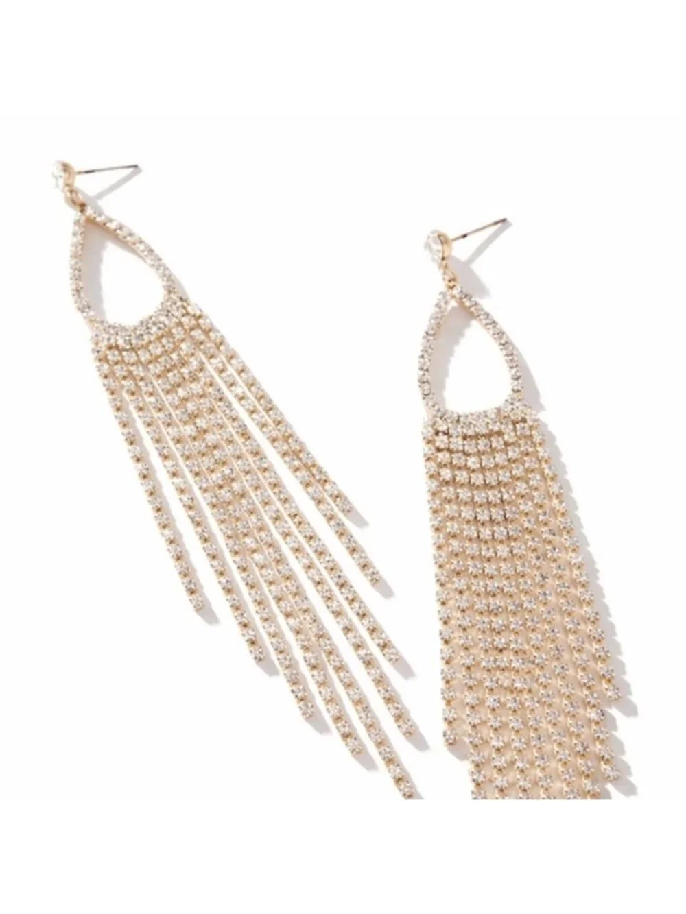 New! Anthropologie Layla Gold Plated Crystal Drop Earrings (1026) NWOT